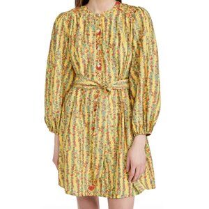 Roller Rabbit Balloon Sleeve Cotton A-Line Dress - Yellow (Size S)